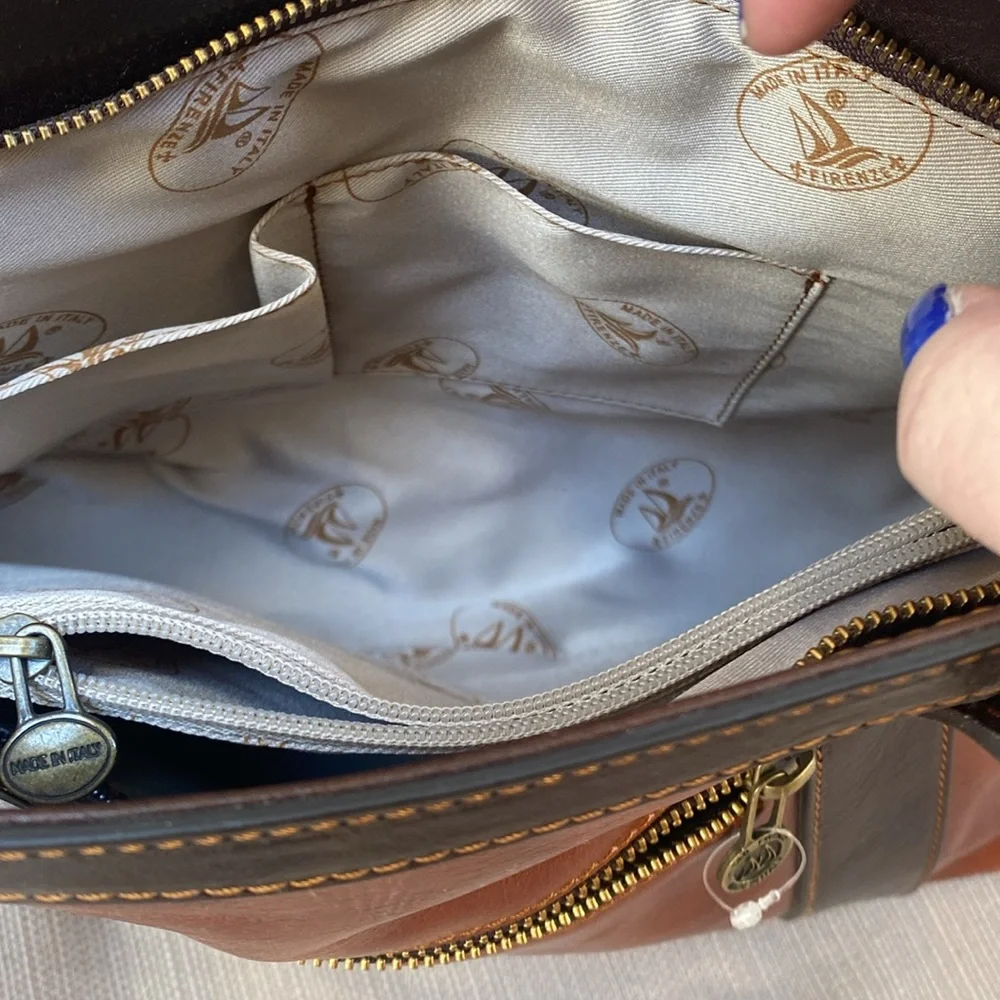 Pelletterie Firenze Cognac Italian leather handmade handbag - Picture 8 of 13